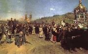 Ilya Repin Religious Procession in the Province of Kursk oil